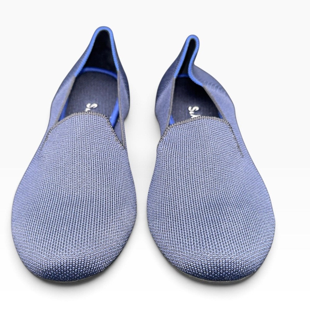 Rothy's The Loafer Blue Knit Slip On Flats Womens Size 10 Washable Shoes